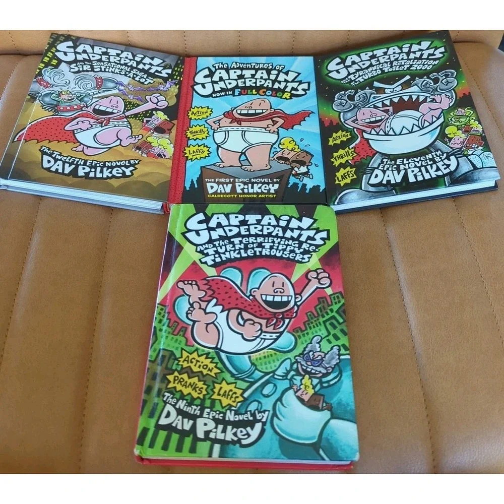 Captain Underpants Book Lot Of 10 Pilkey Scholastic Mix Of‎ Soft And Hardcover